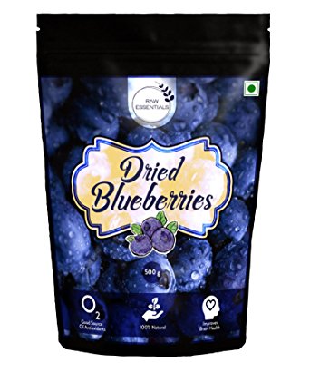 Raw Essentials Premium Whole Dried Blueberries, 500g