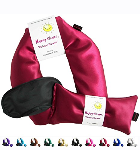 Happy Wraps Herbal Neck Wrap with Eye Pillow and Sleep Mask - Ruby