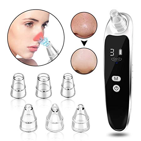 Pore Vacuum Blackhead Remover,Electric Pore Cleanser Blackhead Cleaning Removal USB Rechargeable Extractor Tool for Facial Skin with LED Screen Unisex