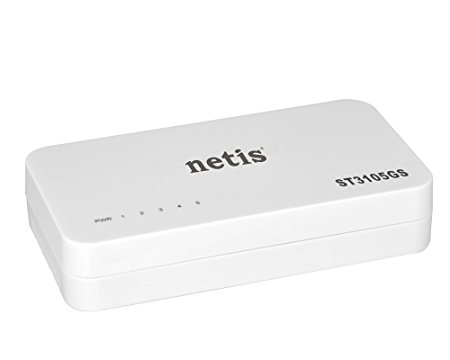 Netis ST3105GS 5 port Unmanaged Gigabit Desktop Switch, Energy Saver and Smart Plug & Play
