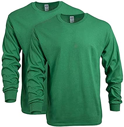 Gildan Men's Heavy Cotton Long Sleeve T-Shirt, Style G5400, 2-Pack