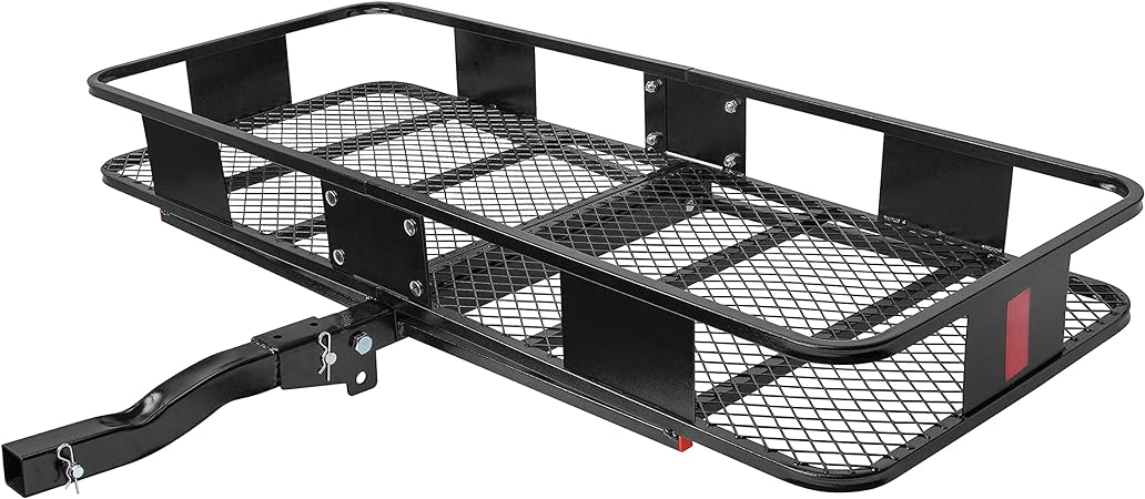 CARGOSMART 60 in. x 24 in. Folding Cargo Tray Carrier with 6 in. High Side Rails for 2 in. Receivers, 500 lb. Capacity