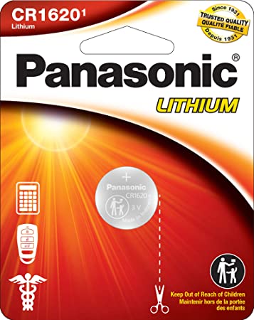 Panasonic CR1620 3.0 Volt Long Lasting Lithium Coin Cell Batteries in Child Resistant, Standards Based Packaging, 1-Battery Pack