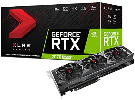 PNY GeForce RTX 2070 SUPER Triple Fan XLR8 Gaming Overclocked ,Black,VCG20708STFMPB-O