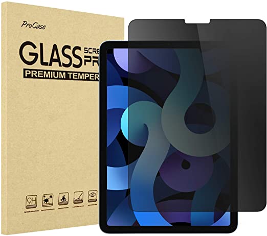 ProCase iPad Air 4 10.9 Inch 2020 Privacy Screen Protector, Anti-Spy Tempered Glass Screen Film Guard, Anti-Glare Anti-Scratch Screen Protector for iPad Air 10.9" 4th Gen A2324 A2072 A2316 A2325