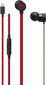 beats urBeats3 Earphones with Lightning Connector- The Decade Collection - Black-Red (Renewed)