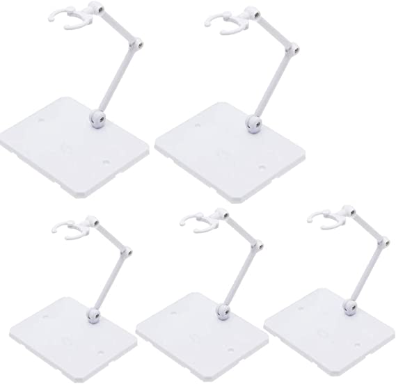 EFAILY 5pcs Assembly Action Figure Display Holder Base for Gundam,Doll Model Support Stand Compatible with HG RG SD SHF Gundam 1/144 Toy(White)