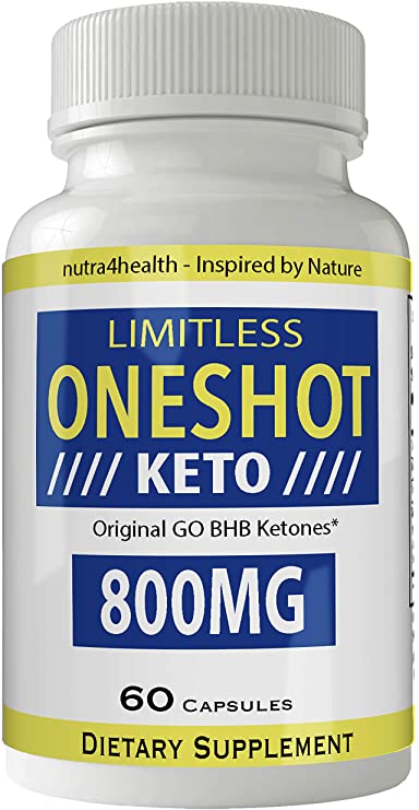 Limitless One Shot Keto Diet Original GO BHB Salts Pills Advanced Weight Loss Pills Supplement Keto Burn Natural Ketogenic 800 mg Formula with Ketone Diet Capsules