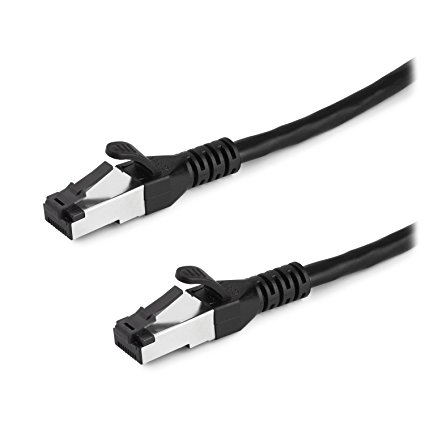 Aurum Cables High Performance Cat6a Snagless Shielded SSTP/SFTP Ethernet Patch Cable - Black - 75 Feet