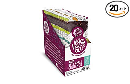 Veggie-Go's Organic Fruit and Veggie Strip with No Added Sugar, Beet, Apple, Cinnamon, 0.42 Ounce (Pack of 20)