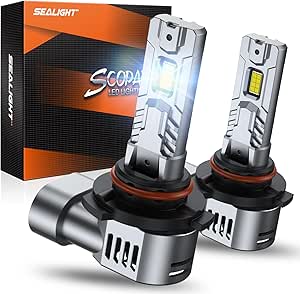 SEALIGHT 2024 Newest 9012/HIR2 Light Bulbs, Fog Lights with 14000RPM Cooling Fan, 1:1 Design 9012 bulbs, Plug-N-Play, Pack of 2