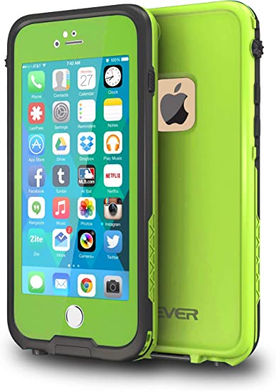 CellEver iPhone 6 / 6s Case Waterproof Shockproof IP68 Certified SandProof Snowproof Full Body Protective Cover Fits Apple iPhone 6 and iPhone 6s (4.7") - Lime Green