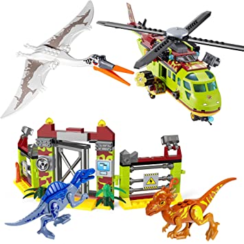 zinat Dinosaur Building Toys, 582 Pieces STEM Dinosaur Building Block Set,Dinosaur World Dominion Toys - Best Birthday for Boys Girls 6 7 8 9 10 11 12 Year Old