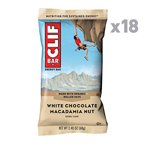 CLIF BAR - Energy Bar - White Chocolate Macadamia Flavor - (2.4 Ounce Protein Bar, 18 Count)