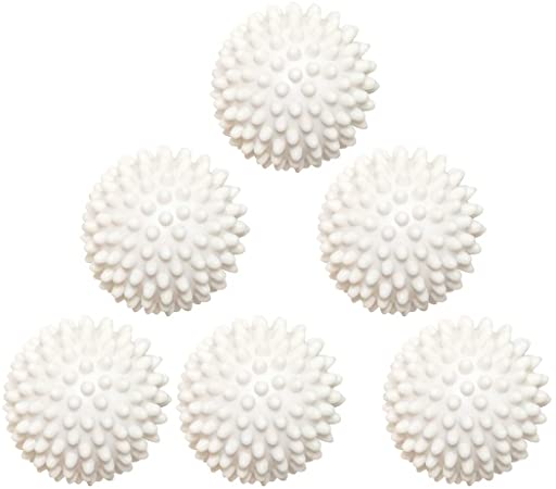 Skingwa Reusable Dryer Balls Laundry Wash Dryer Balls Anti-Static Fabric Softener Laundry Washing Ball, 6pcs（White）