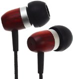 Symphonized GLXY Premium Genuine Wood In-ear Noise-isolating Headphones with Mic and Nylon Cable Cherry