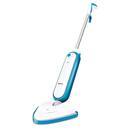 COSTWAY Steam Mop, Floor Steamer, Floor Cleaner for Tile, Hard Wood Floor, Carpet with 2 Mop Pad, 13Oz Tank, 16.5FT Cord (Blue)