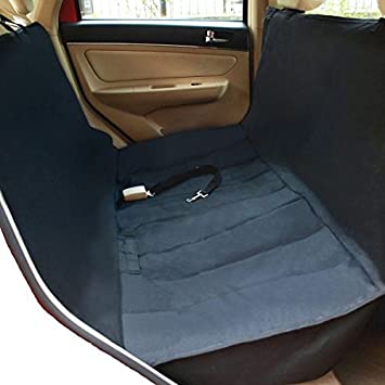 NAC&ZAC Deluxe Waterproof Pet Seat Cover with Bonus Pet Car Seat Belt for Cars and SUV -Nonslip, Quilted, Extra Side Flaps, Machine Washable Pet Hammock Car Seat Cover,