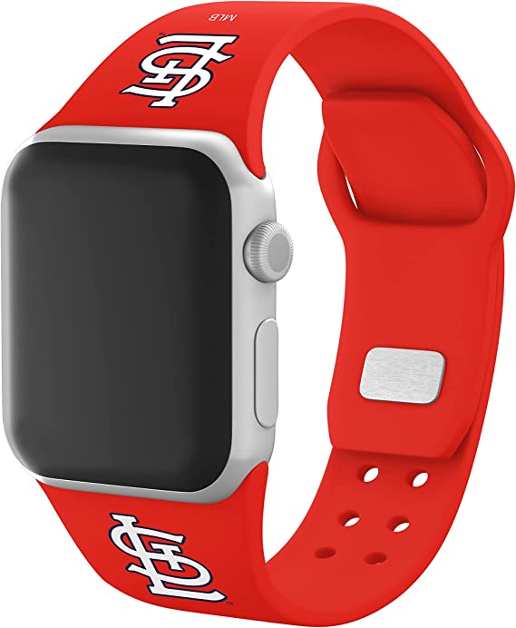 GAME TIME St. Louis Cardinals Silicone Sport Watch Band Compatible with Apple Watch 42/44/45mm (Red)