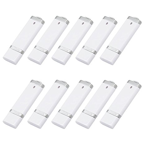 KEXIN 10pcs 1GB USB Flash Drive USB2.0 Flash Drive Pen Drive Memory Stick White