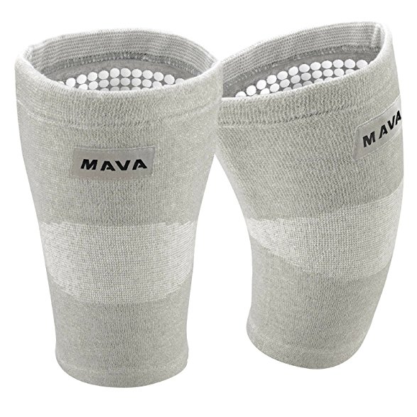 Mava Sports Reflexology Knee Support Sleeves (Pair) for Joint Pain and Arthritis Relief, Improved Circulation Compression – Effective Support for Running, Jogging, Workout, Walking and Recovery