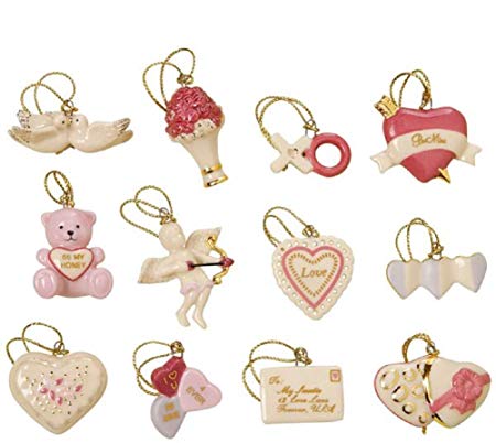 Lenox Set of 12 Ornaments for Ornament Tree (Tree Not Included) (Be Mine Valentine)