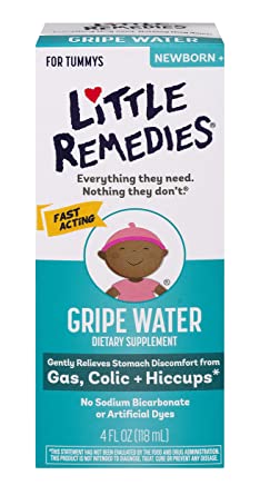 Little Remedies Gripe Water-No Alcohol, Sodium Bicarbonate, Artificial Color & Gluten Free-Safe for Newborns-4 oz Bottle