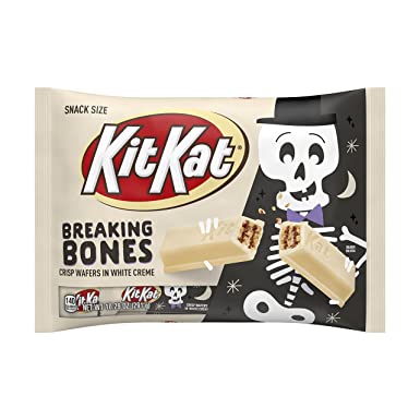 KIT KAT Breaking Bones White Creme Snack Size Wafer Candy Bars, Halloween, 10.29 oz Bag