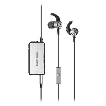 IENC SilverActive, noise-cancelling, in-ear headphones with microphone by Harman Kardon