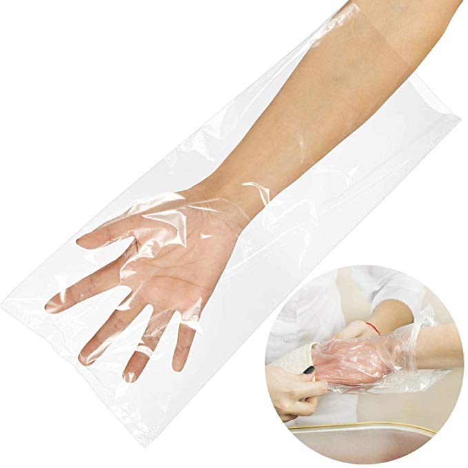 Blulu 130 Counts Plastic Pro Cozie Liners for Hand and Foot, Liners Bath Wax Therapy Bags, Paraffin Bath Hand and Foot Liner