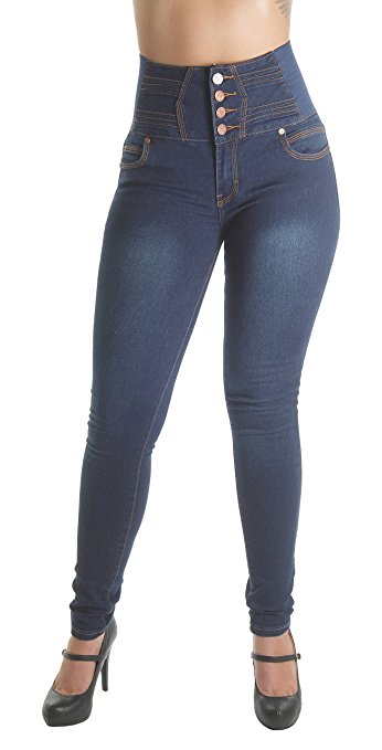 WG0059B – Colombian Design, Levanta Cola, Elastic High Waist Skinny Jeans