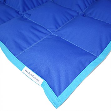 SensaCalm Therapeutic Small Weighted Blanket - Dazzling Blue with Scuba Blue-8 lb (for 70 lb child)