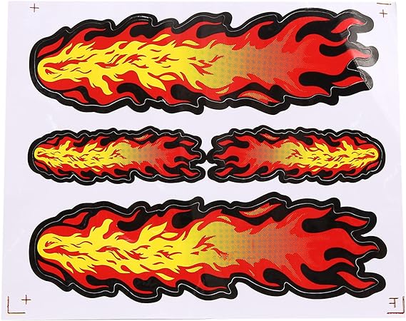 uxcell Fire Flame Pattern Stick-on Decorative Ornament Sticker Decal for Auto Car