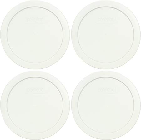 Pyrex White 4 Cup Round Plastic Cover #7201-PC 4-Pack (Container not included)