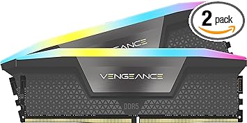 CORSAIR VENGEANCE RGB DDR5 RAM 64GB (2x32GB) 5600MHz CL40 AMD EXPO iCUE Compatible Computer Memory - Gray (CMH64GX5M2B5600Z40K)