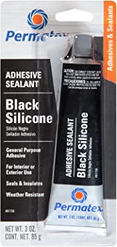 Permatex Black Silicone Adhesive Sealant (3 oz.) - 2 Pack (81158-2)