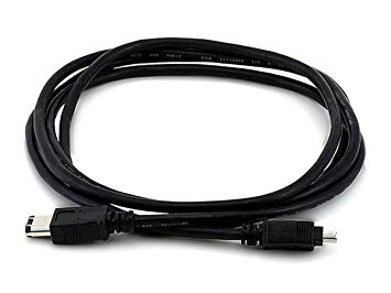 Monoprice 6-Feet IEEE-1394 FireWire iLink DV Cable 6P-4P M/M, Black (102665)