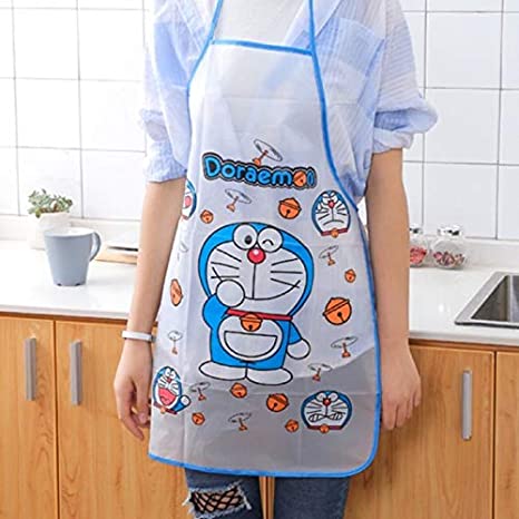 Unique Cute Kitchen Waterproof Cooking Apron for Women Kids Girls Boys (doremon Print)