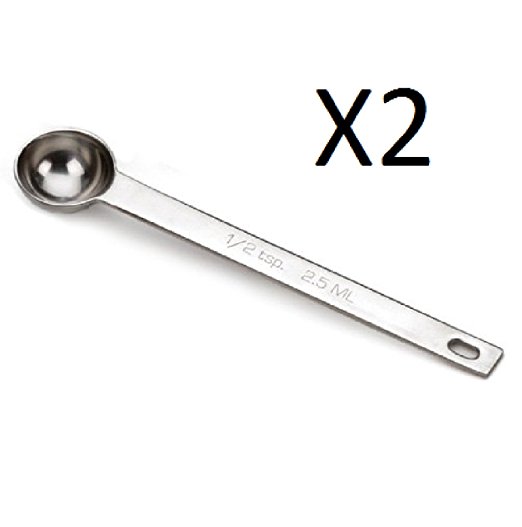 RSVP 5" L Measuring Spoons 1/2 Teaspoon Stainless Steel Single Spoon (2-Pack)