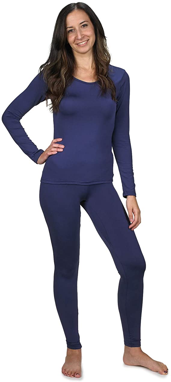 Women's Ultra Soft Thermal Underwear Long Johns Set with Fleece Lined All