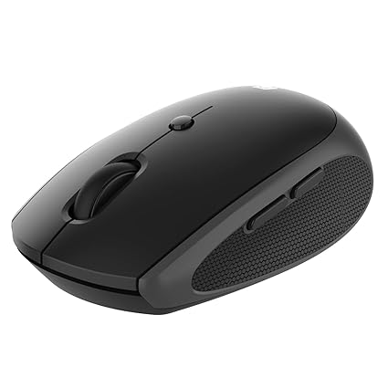 Portronics Toad 30 Wireless Mouse with 2.4 GHz Connectivity, USB Receiver, 6 Buttons, Adjustable DPI, Silicon Grip & Ergonomic Design for PC, Laptop, Mac (Black)