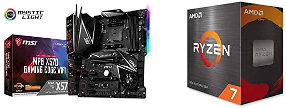 AMD Ryzen 7 5800X 8-core, 16-Thread Unlocked Desktop Processor Without Cooler with MSI MPG X570 Gaming Edge WiFi Motherboard