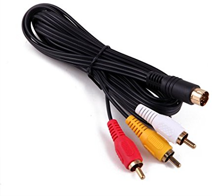 HDE Sega Saturn Gold Plated AV Audio Video Cable Cord TV Connector (6 Foot)