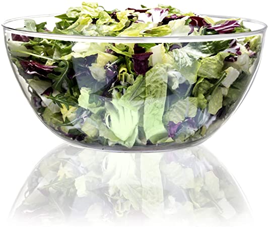 Youngever 4 Pack 115OZ Large Clear Plastic Mixing and Serving Bowls, Popcorn Bowls, Salad Bowls, Chip and Dip Serving Bowls