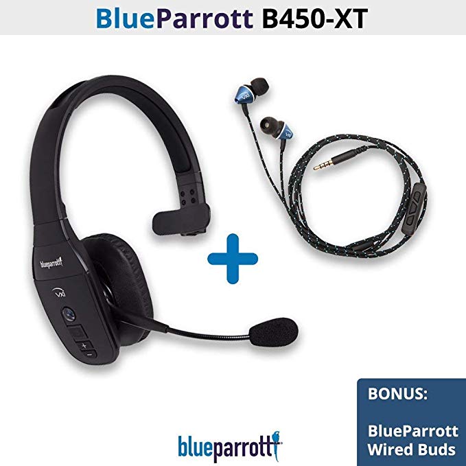 VXi BlueParrott B450-XT (204010) Noise Cancelling Bluetooth Headset (B450-XT (with Free Wired Ear Buds))