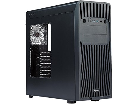 ROSEWILL ATX Computer Case , Hot Swap Mid Tower Case with Blue LED Fans , Gaming Case for PC with Side Window Panel & 2 Fans Pre-Installed (HIMARS)