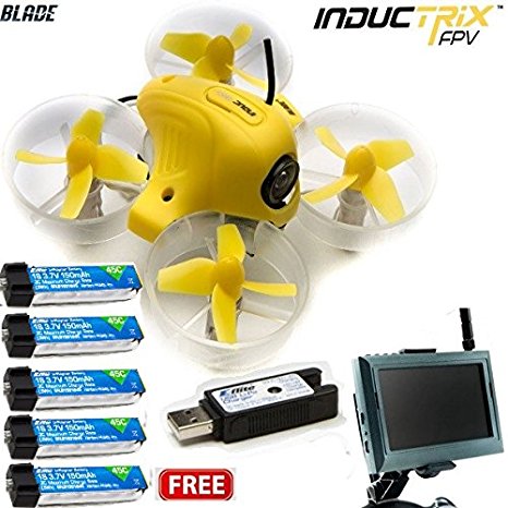 New Inductrix FPV RTF Mini Quadcopter Ready to Fly with 4.3 FPV Monitor & 4x Lipo Batteries (Complete kit) BLH8500