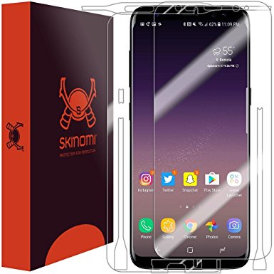 Galaxy S8 Screen Protector   Full Body , Skinomi TechSkin Full Coverage Skin   Screen Protector for Galaxy S8 Front & Back Clear HD Film