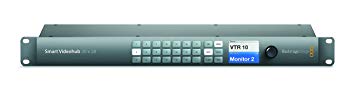 Blackmagic Design Smart Videohub 20x20 Routing Switcher, 4:2:2 and 4:4:4 Sampling, Built-in LCD with Spin Knob Control, 20 6G-SDI Inputs/Outputs