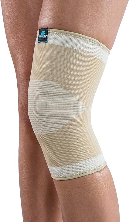 DonJoy Advantage Slip-on Elastic Knee Sleeve for Sprains, Strains, Swelling, Soreness, Arthritis, Easy to Apply Stretch Elastic with Expansion Panels